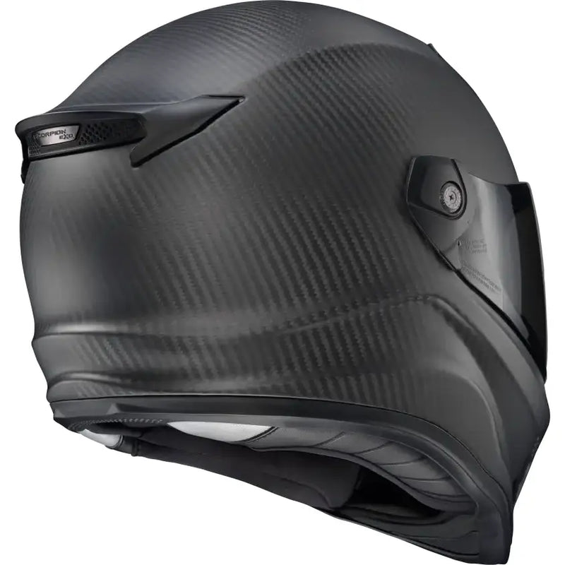 Covert FX Carbon full face helmet with matte black finish, face shield and cheek pads