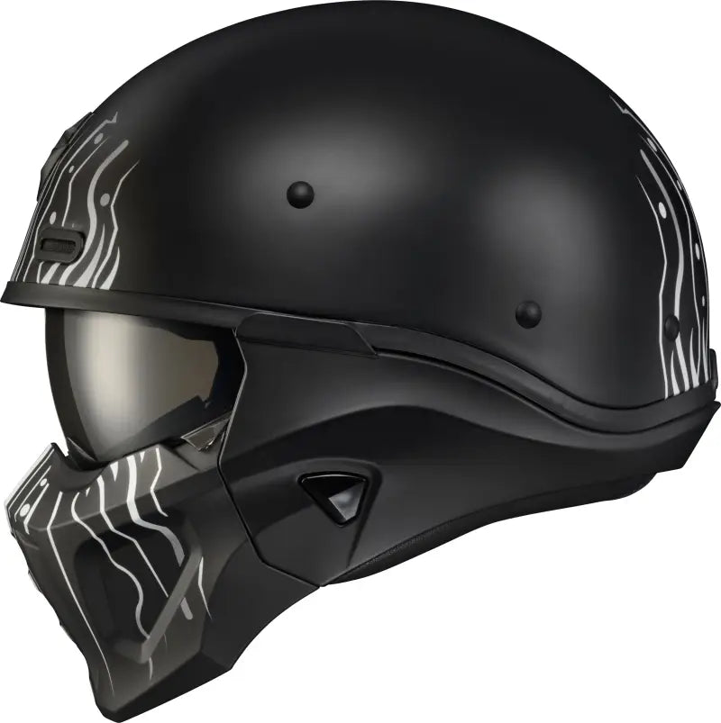 Covert X Open Face Helmet Tribe Matte Black/White Xl - SCORPION EXO