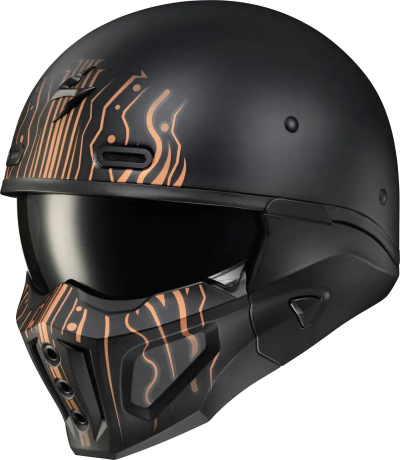 Covert X Open Face Helmet Tribe Matte Black/Copper 2x - SCORPION EXO