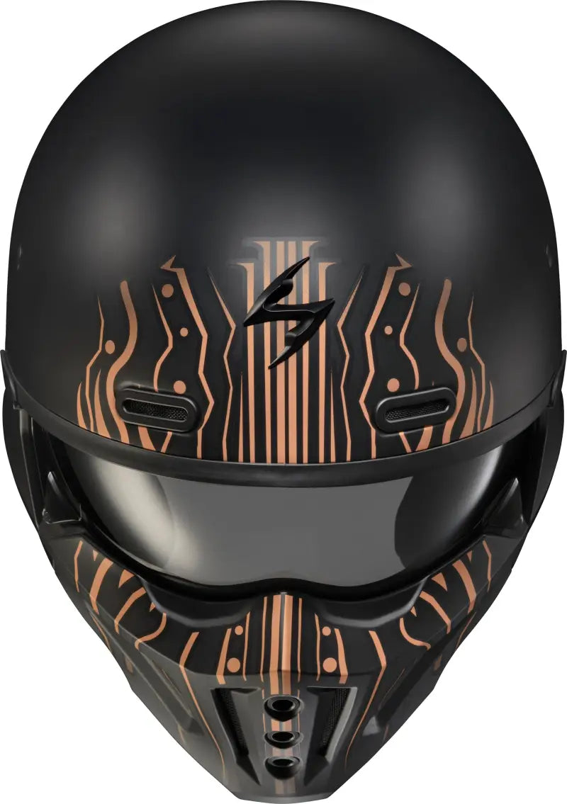 Covert X Open Face Helmet Tribe Matte Black/Copper 2x - SCORPION EXO