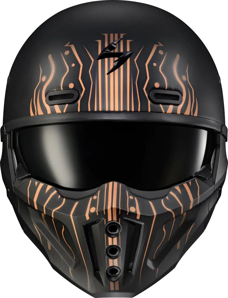 Covert X Open Face Helmet Tribe Matte Black/Copper Md - SCORPION EXO