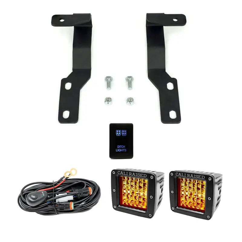 Off-road vehicle lighting kit for Cali Raised Low Profile Roof Rack on Toyota Tacoma