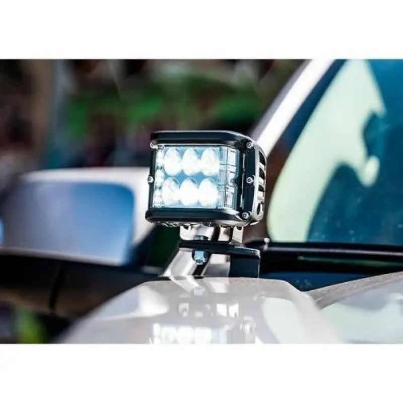 Illuminated LED light bar on CR2918 Cali Raised Ford Ranger ditch mounts