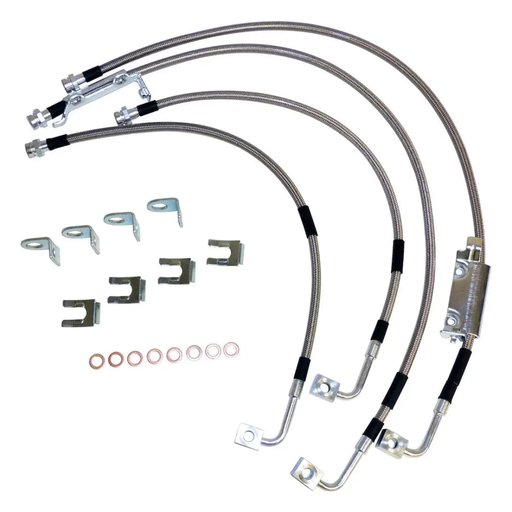 Crown Auto RT31049 Stainless steel brake hose kit - Clear