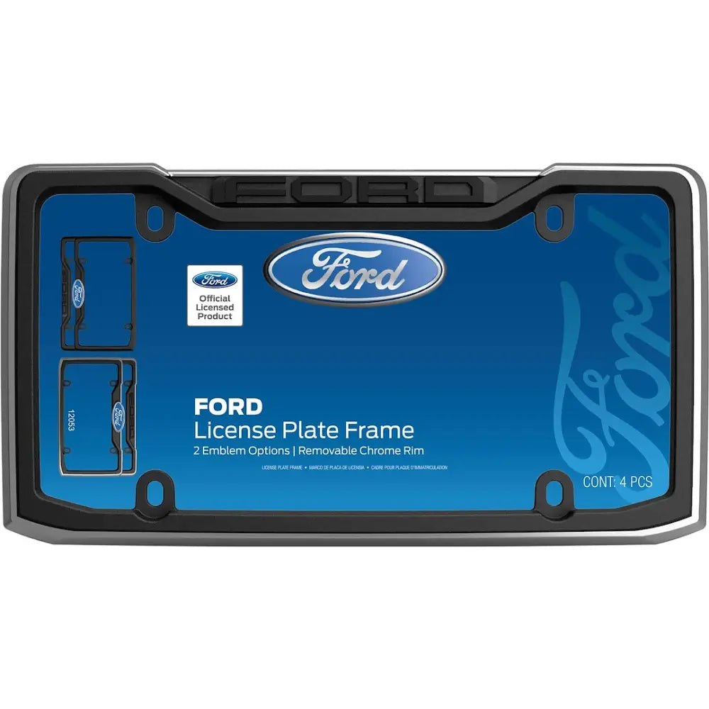 Cruiser Limited Lifetime Warranty License Plate Frame 12053 - Black Chrome Ford