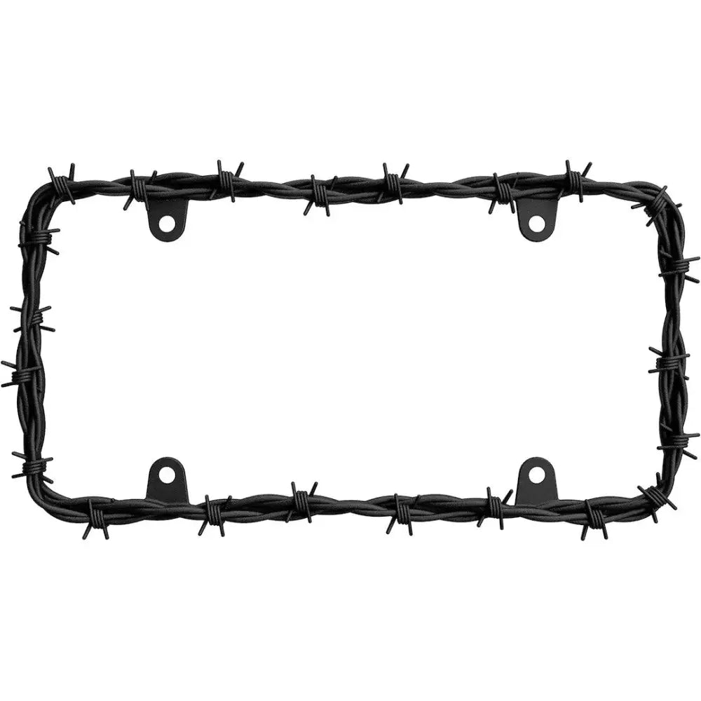 Cruiser No Supplier Warranty License Plate Frame 22200 - Black Barbed Wire