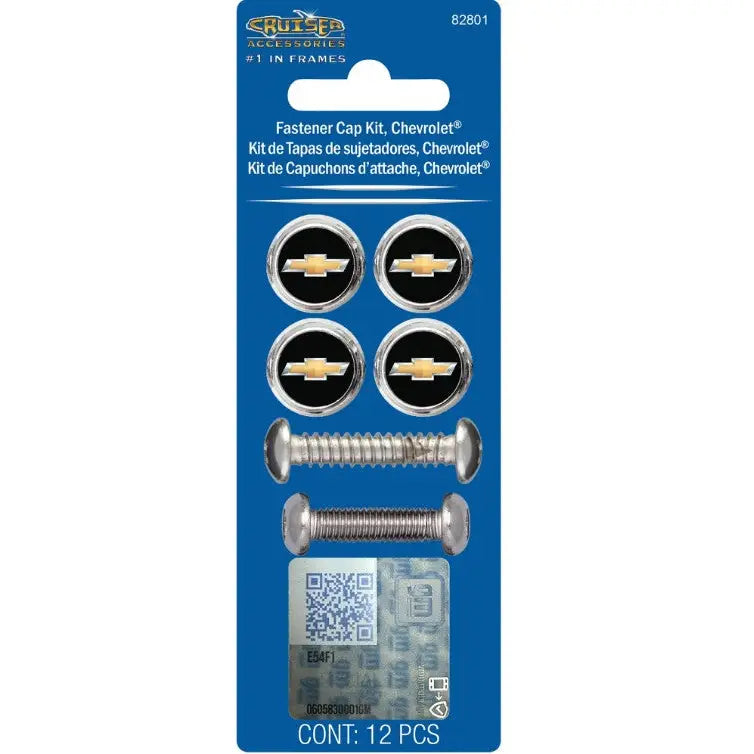 Cruiser Sleek Chevrolet Design License Plate Bolt Cover 82801 - Fastener Cap Kit