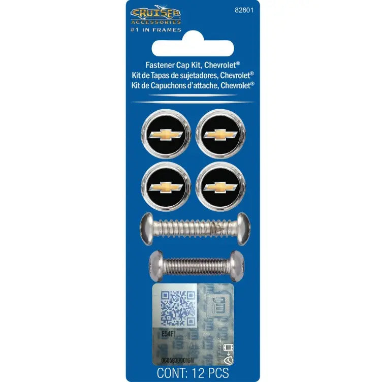Cruiser Sleek Chevrolet Design License Plate Bolt Cover 82811 - Fastener Cap Kit Ford