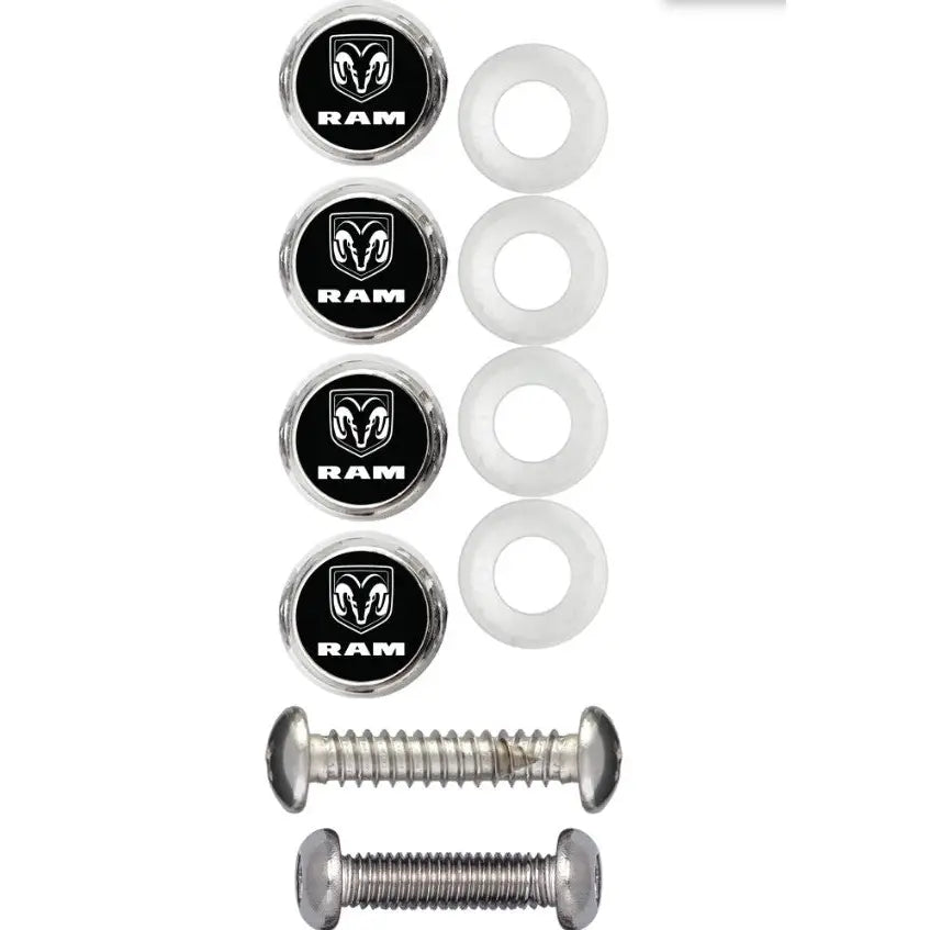 Cruiser Sleek Chevrolet Design License Plate Bolt Cover 82821 - Fastener Cap Kit Ram