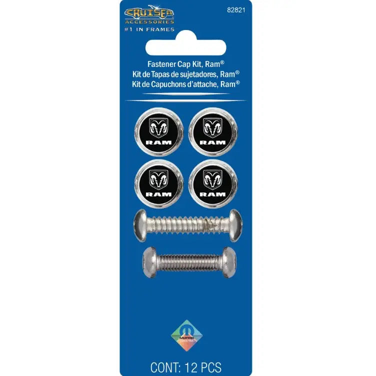 Cruiser Sleek Chevrolet Design License Plate Bolt Cover 82821 - Fastener Cap Kit Ram