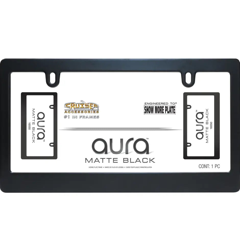Cruiser Adds A Refined Finished Edge License Plate Frame 16550 - Matte Black Aura
