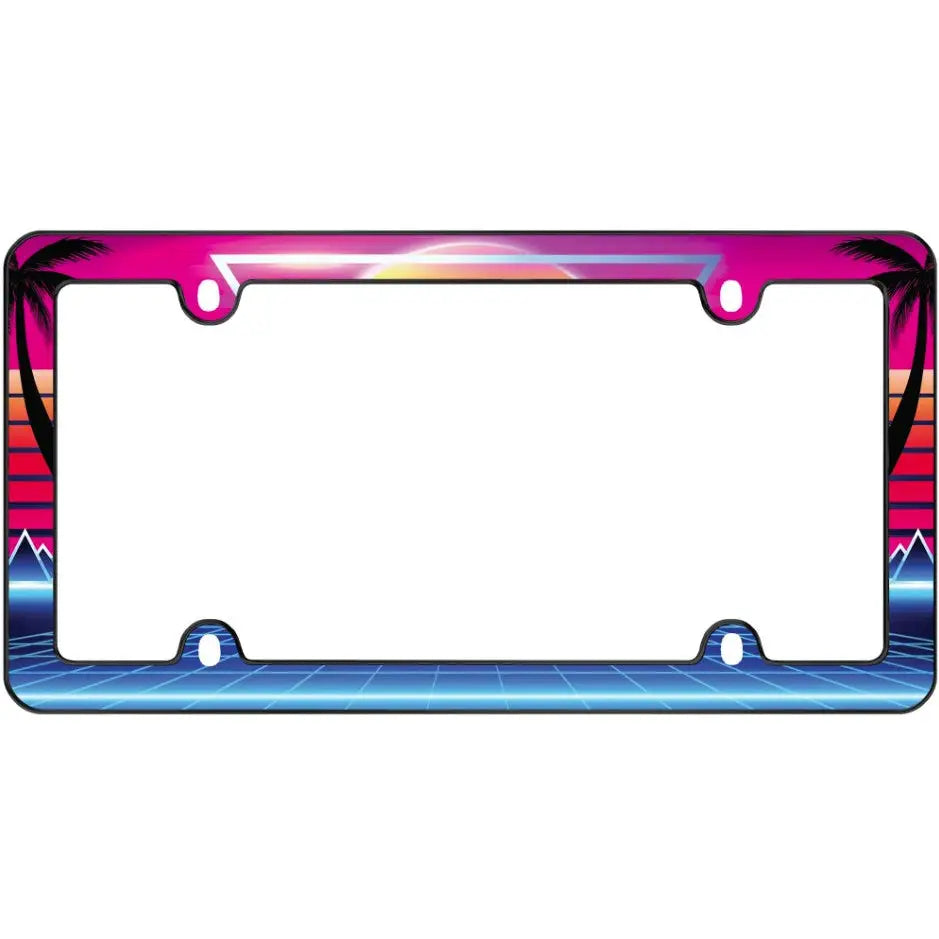 Cruiser Anti-Rust Anti-Bend And Anti-Break License Plate Frame 23760 - Matte Black Synthwave