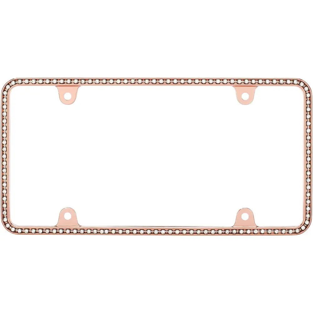 Cruiser Easy To Install License Plate Frame 18000 - Gold Clear Diamond Rose
