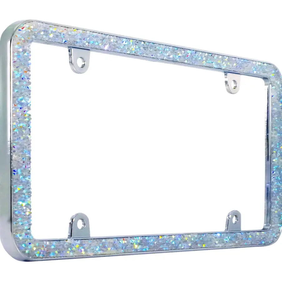 Cruiser Limited Lifetime Warranty License Plate Frame 16632 - Chrome Shattered Iridescent Fast