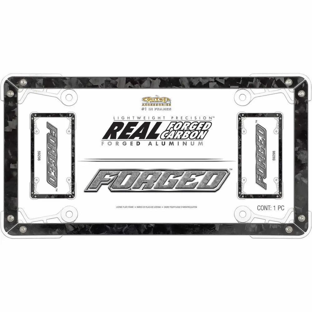 Cruiser Limited Lifetime Warranty License Plate Frame 59298 - Black Clear Forged