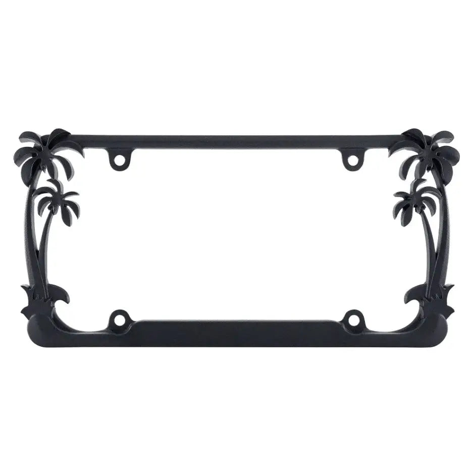 Cruiser Made Of Durable Metal License Plate Frame 19050 - Black Palm Tree