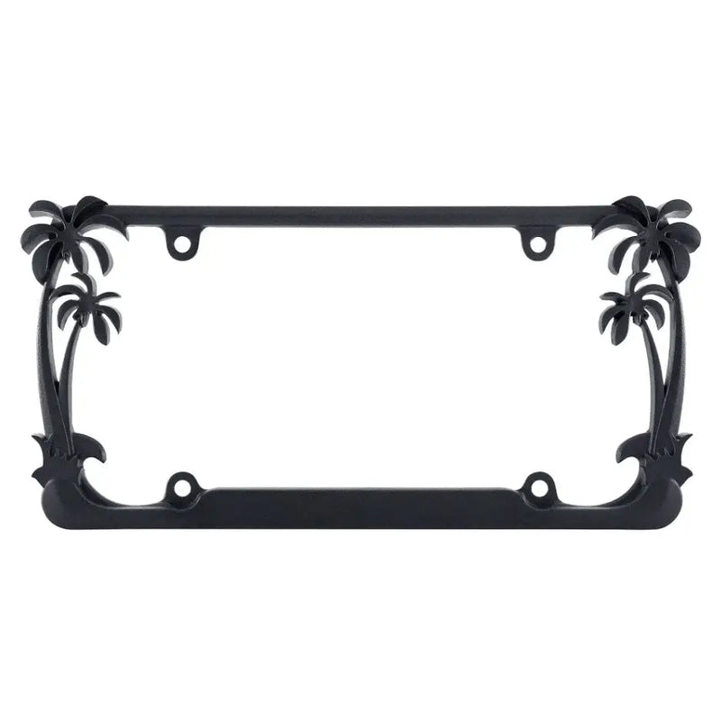 Cruiser Made Of Durable Metal License Plate Frame 19050 - Black Palm Tree