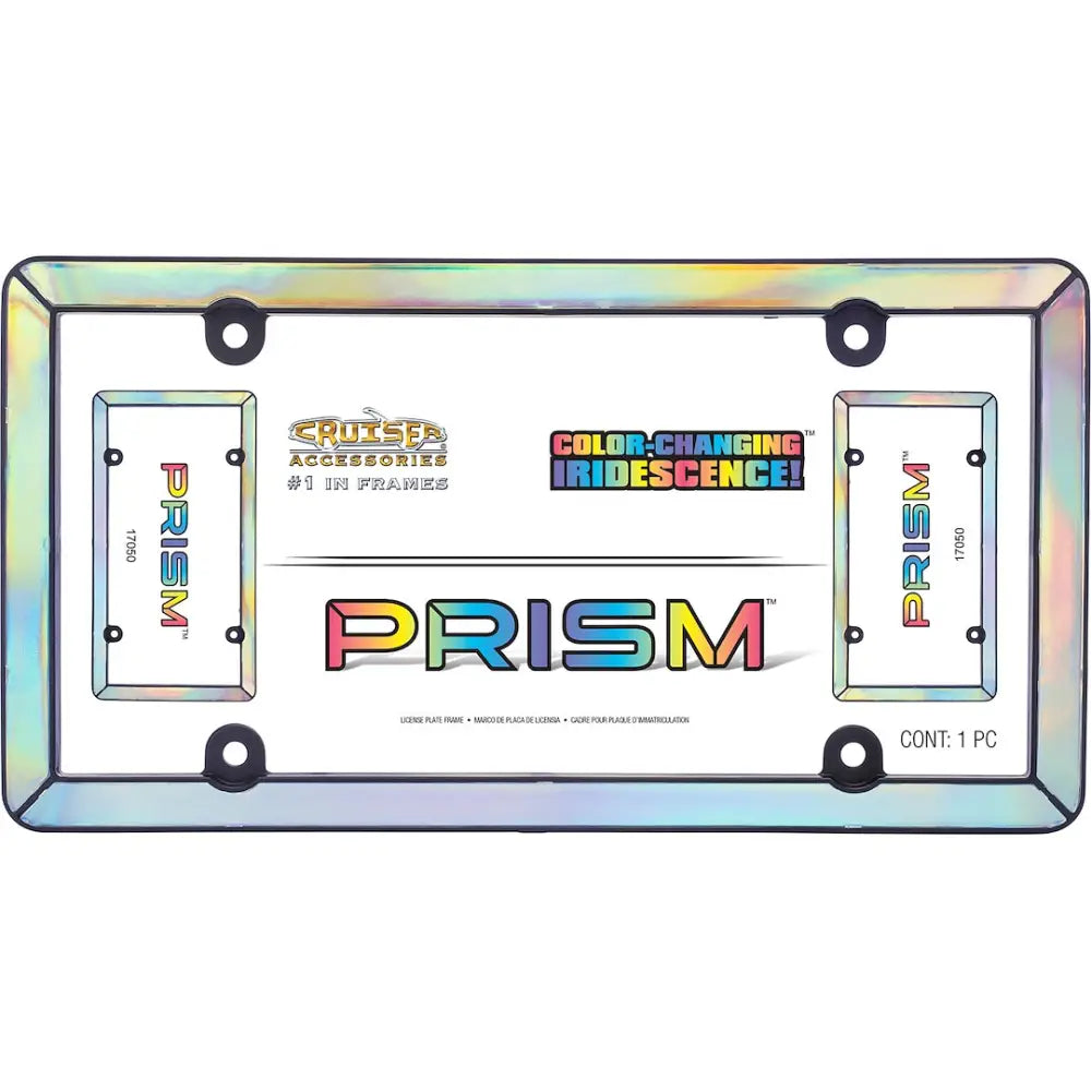 Cruiser UV Resistant To Prevent Fading License Plate Frame 17050 - Matte Black Prism Iridescent