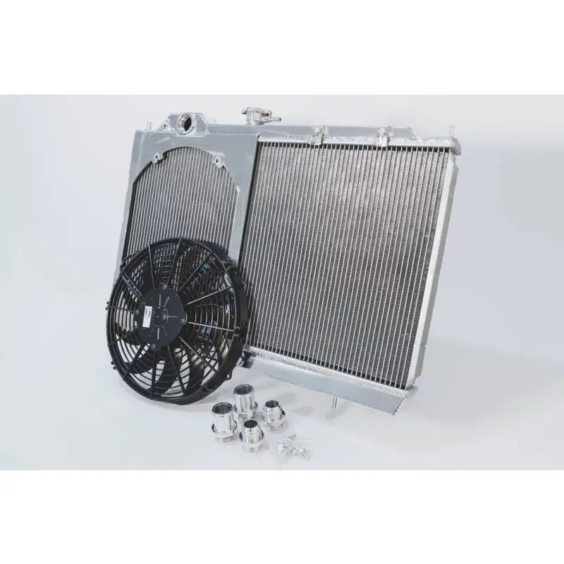 CSF 7075 CSF 01-07 Mitsubishi Evo 7/8/9 Full Size Slim Radiator w/12in Fan & Shroud/-16AN & Slip-On Fittings