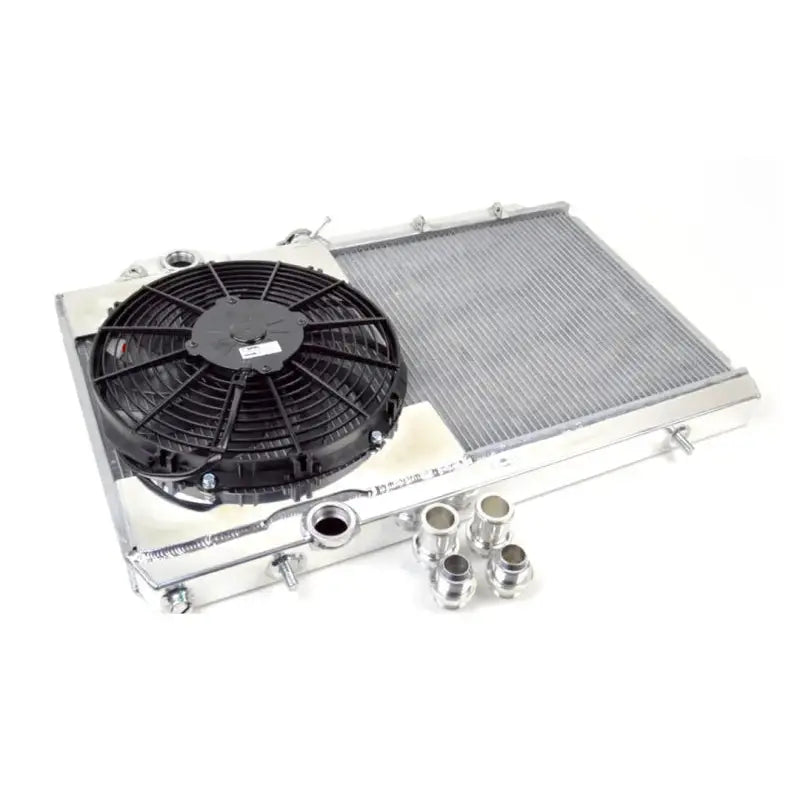 CSF 7075 CSF 01-07 Mitsubishi Evo 7/8/9 Full Size Slim Radiator w/12in Fan & Shroud/-16AN & Slip-On Fittings