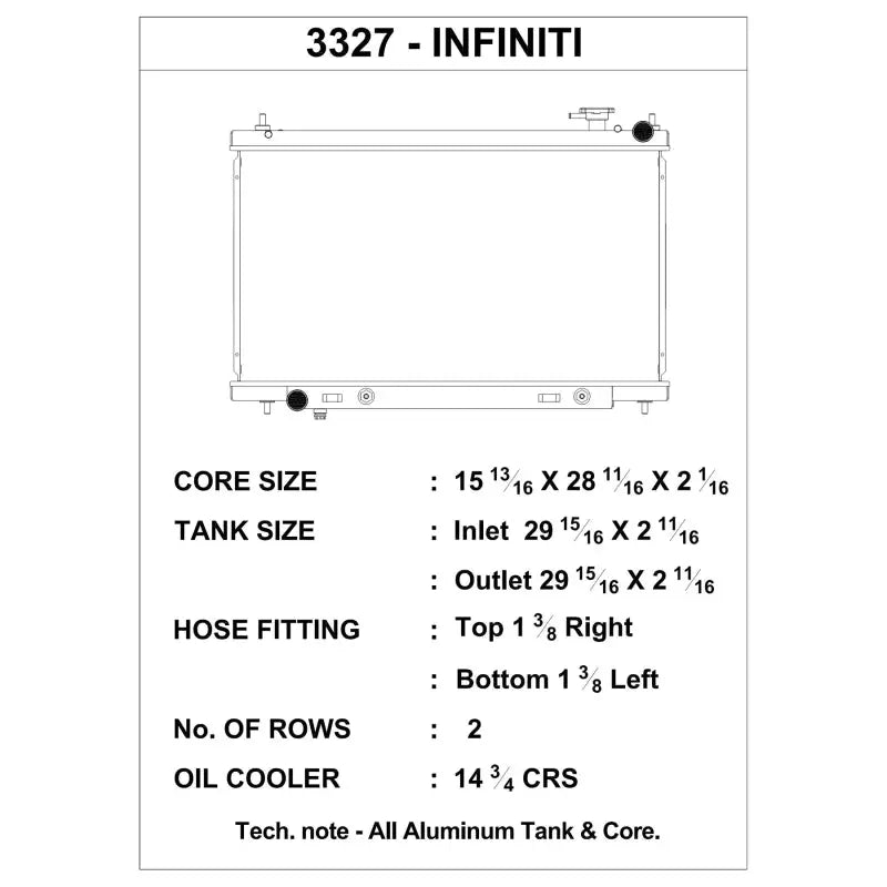 CSF 3327 CSF 03-07 Infiniti G35 Radiator