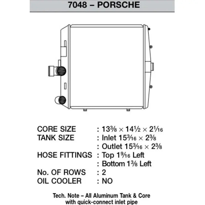 CSF 7048 CSF 05-11 Porsche 911 Carrera/GT3 RS (997) Right Side Radiator