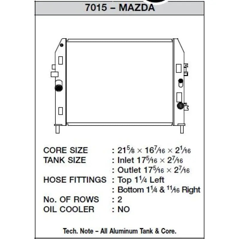 CSF 7015 CSF 06-12 Mazda Miata Radiator