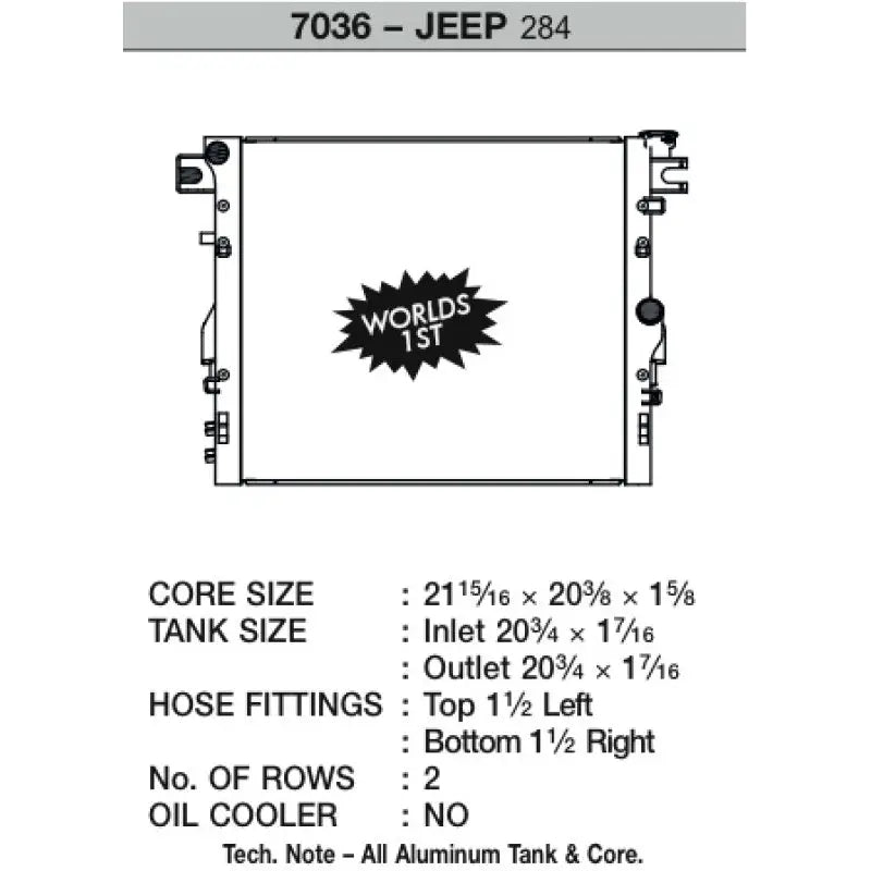 CSF RADIATOR 7036 07-12 JEEP WRANGLER (JK)