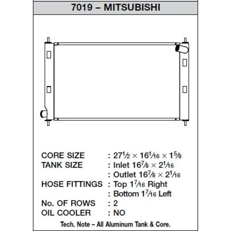 CSF 7019 CSF 08-15 Mitsubishi Lancer Evo X Radiator