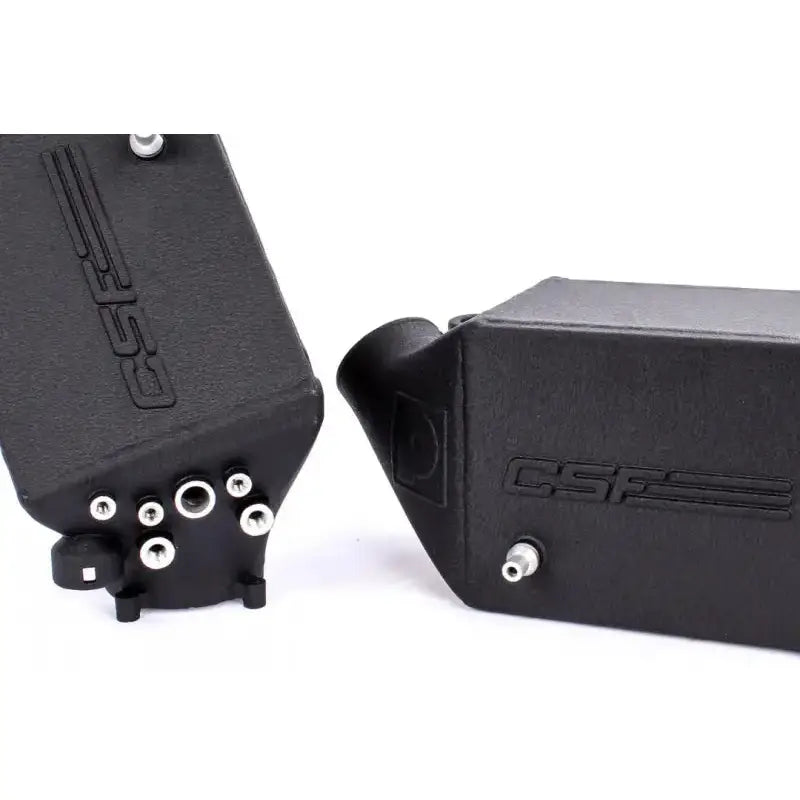Black metal twin charge-air-cooler set in crinkle black for BMW M5 M6 F10 F06 F12 F13