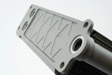 Gray metal heat exchanger for Porsche 911 engine oil cooler with widemouth fitting
