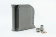 Gray heat exchanger with fittings for Porsche 911 engine oil cooler upgrade