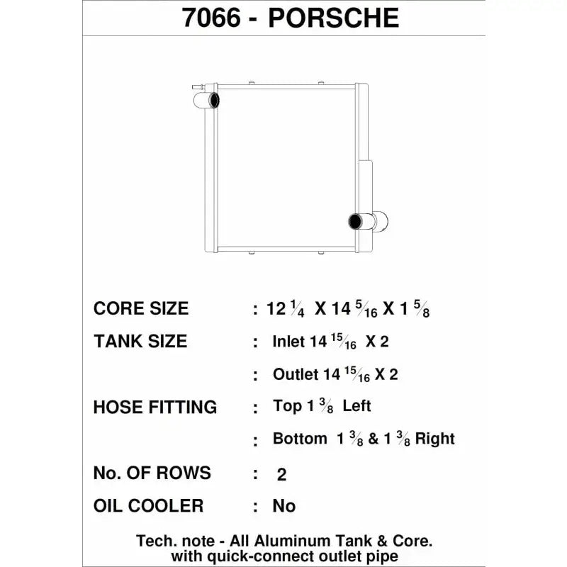 CSF 7066 CSF Porsche 911 Carrera (991.1) / Porsche Boxster (981) / Porsche GT4 (991) - Left Side Radiator