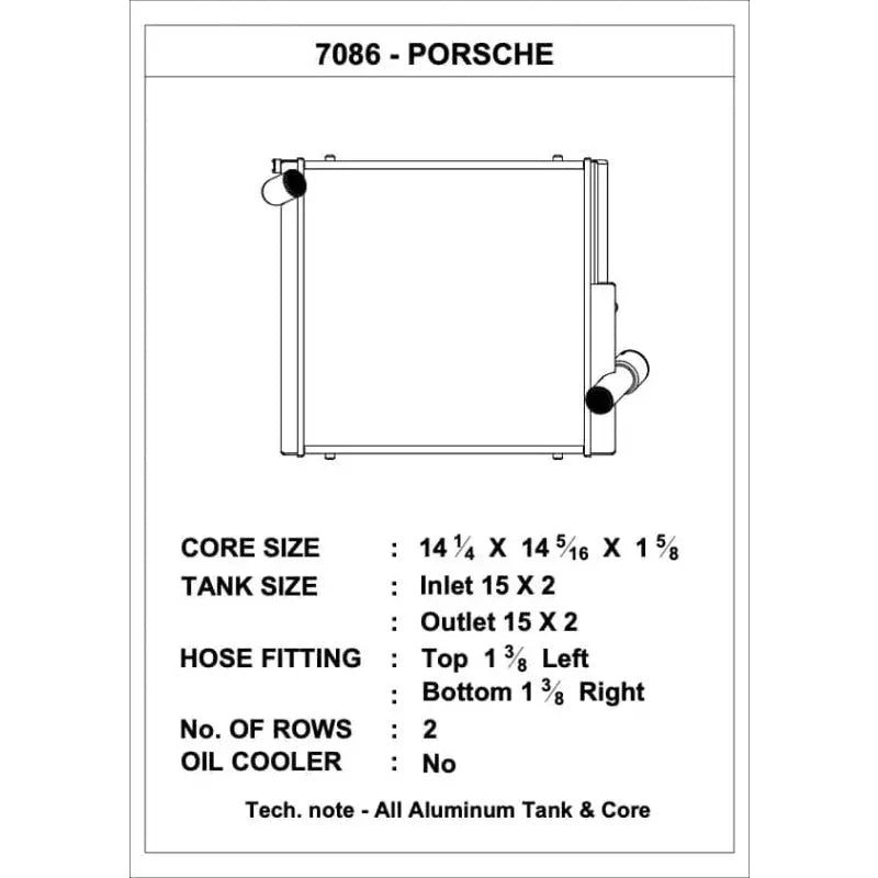 CSF 7086 CSF Porsche 991.2 Carrera/GT3/RS/R 991 GT2/RS 718 Boxster/ Cayman/ GT4 Aluminum Side Radiator- Left