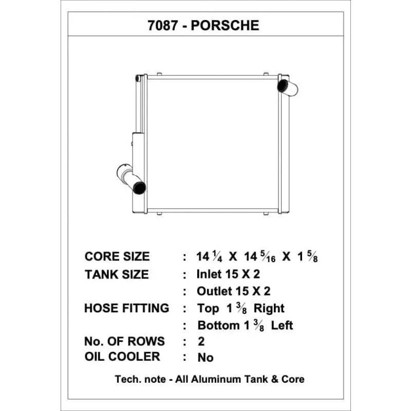 CSF 7087 CSF Porsche 991.2 Carrera/GT3/RS/R 991 GT2/RS 718 Boxster/ Cayman/ GT4 Aluminum Side Radiator- Right
