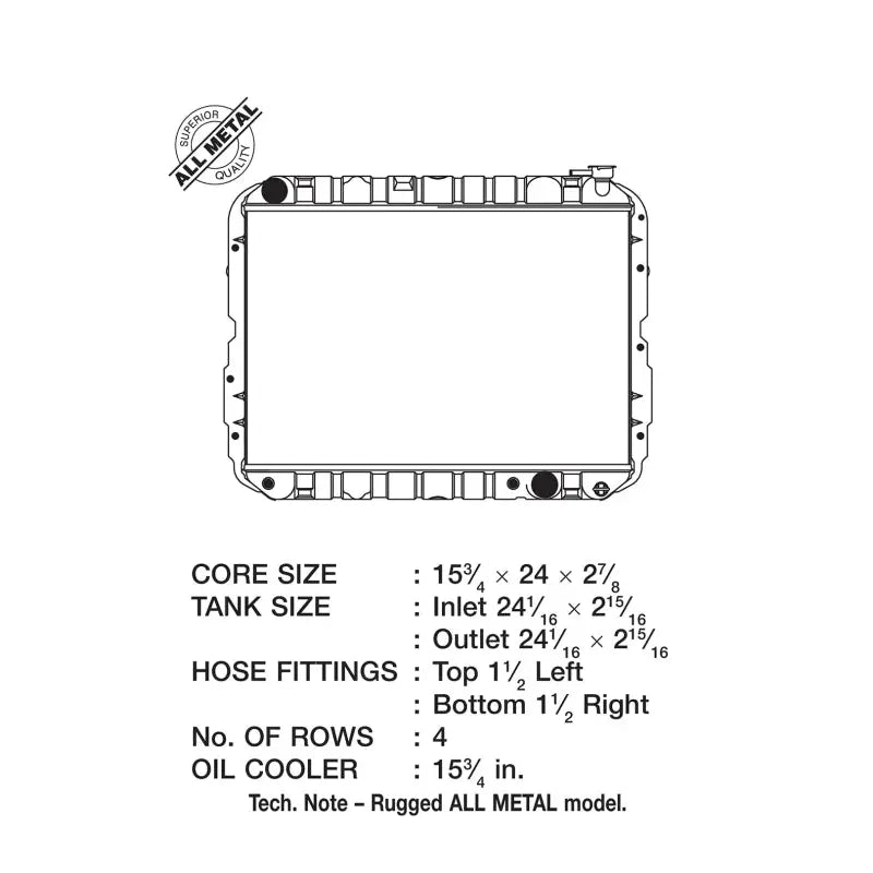 CSF Radiator 2708 Csf Radiator 2708 81-87 4.2L At Toyota Land