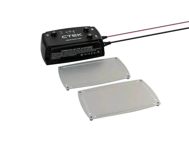 CTEK SmartPass 120S battery charger with mounting plates for easy installation