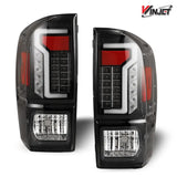 Pair of black LED tail lights for Toyota Tacoma 2016-2019 upgrade