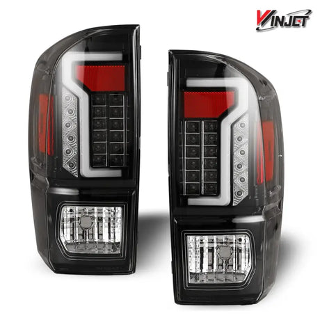 Pair of black LED tail lights for Toyota Tacoma 2016-2019 upgrade