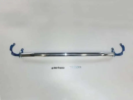 Chrome strut tower bar with blue brackets for Toyota RAV4 front strut tower bar