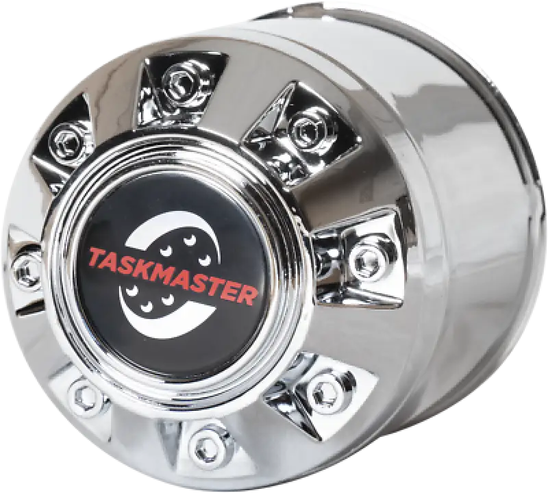 Chrome Taskmaster hubcap on CXF104C Taskmaster Cap size 4.25 fits 15X5 5.5