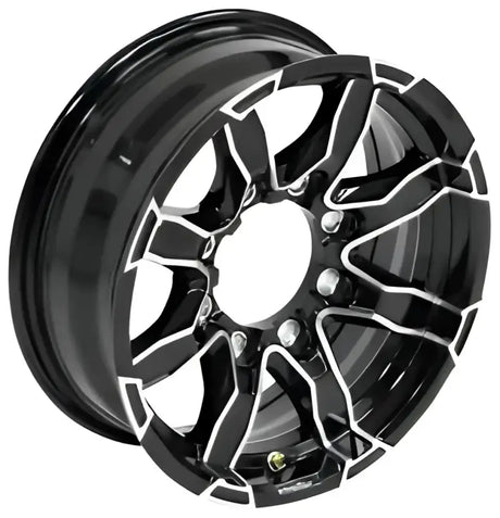 Black and silver trailer wheel for CXF105B Taskmaster Cap fits any 16X trailer wheel