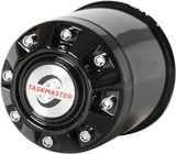 Black wheel cover with silver center for CXF106B Taskmaster Cap sizes 3.19-3.31