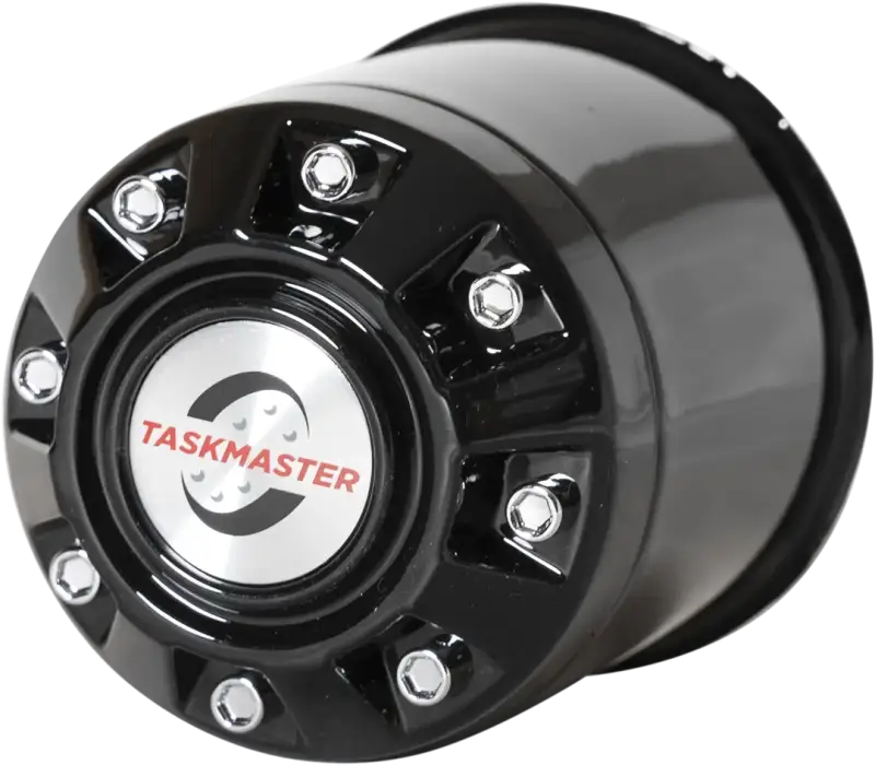 Black wheel hubcap with silver center, fits CXF106B Taskmaster Cap 3.19-3.31 inches