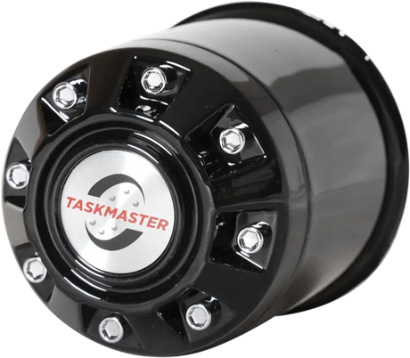 Black trailer wheel center cap for CXF106B Taskmaster Cap Size 3.19-3.31