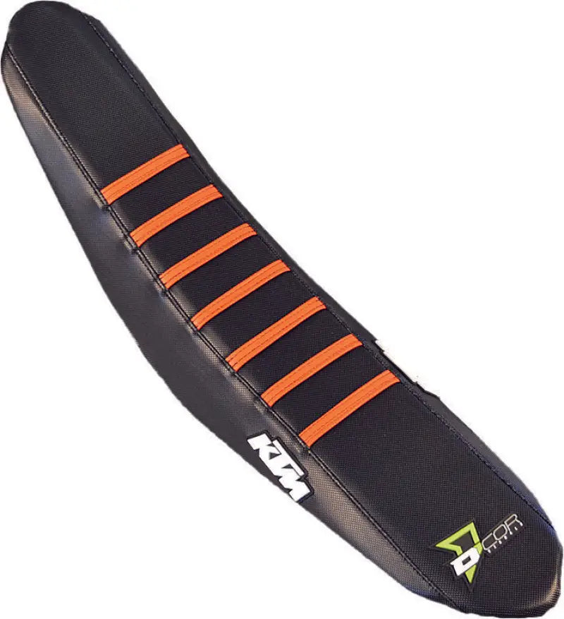 D-COR Seat Cover KTM SX 85 - Black and Orange Ribs, Part #30-30-103 - D-COR