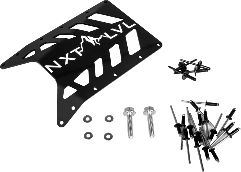 Black metal protective cover with mounting hardware for D-NXPFB200-FBK Nxt Lvl RV parts & accessories
