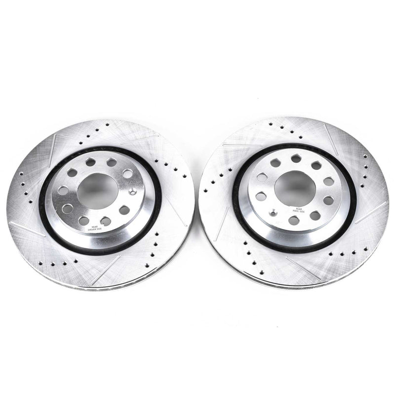 PowerStop EBR1070XPR Power Stop 17-18 Audi RS3 Rear Evolution Drilled & Slotted Rotors - Pair