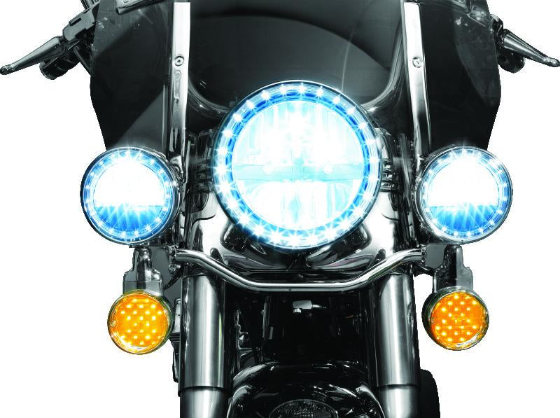 Kuryakyn 5441 Kuryakyn LED Front Turn Signal Conversion Flat Style Insert Amber Lens - 5441