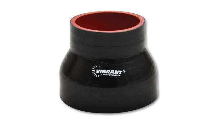 Vibrant 2836 Vibrant 4 Ply Reinforced Silicone Transition Connector - 3.5in I.D. x 4.5in I.D. x 3in long (BLACK)